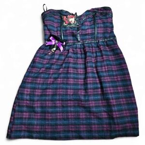 Iron fist, dress, plaid, XXL, NWT, aged, retro